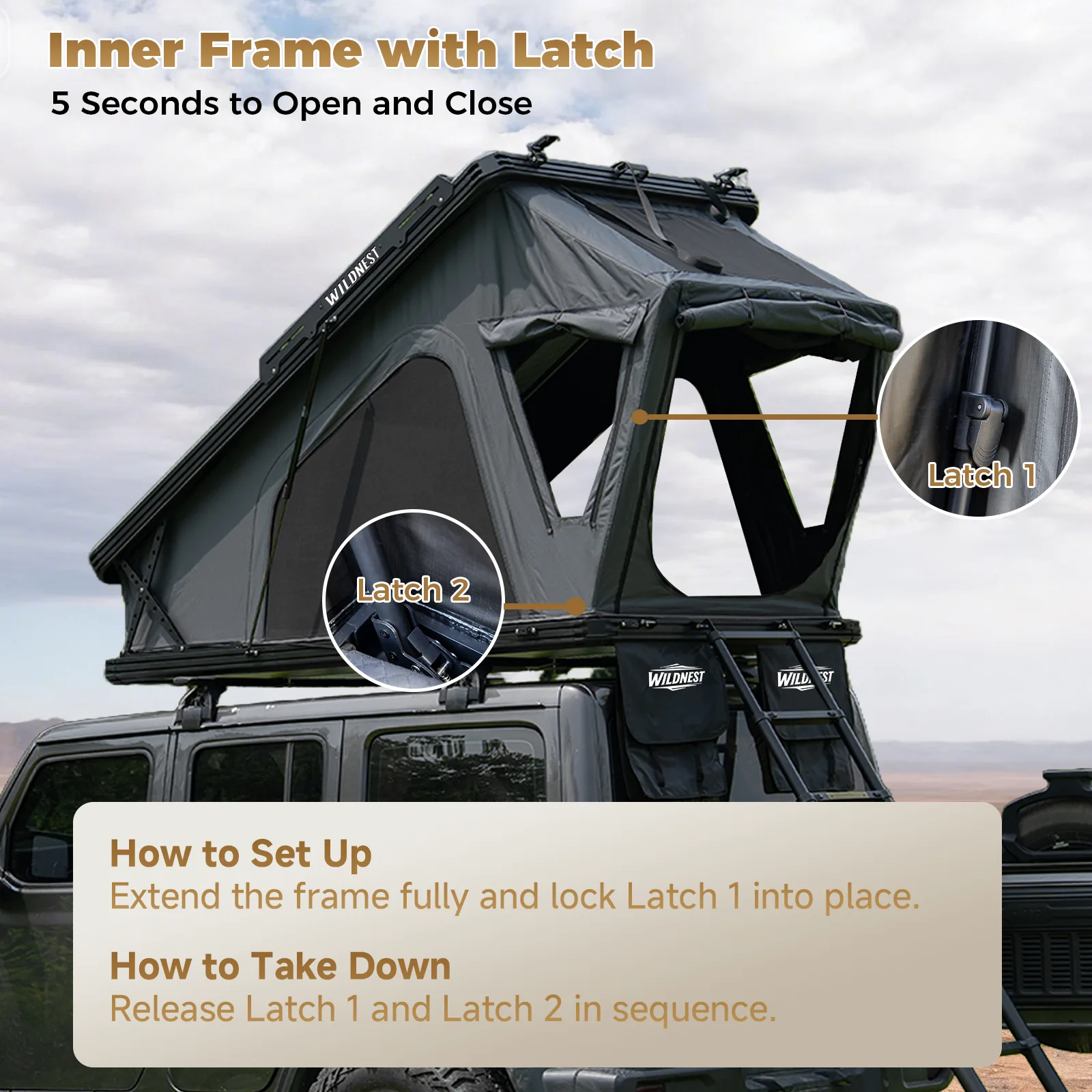 Aluminum Hard-Shell Rooftop Tent