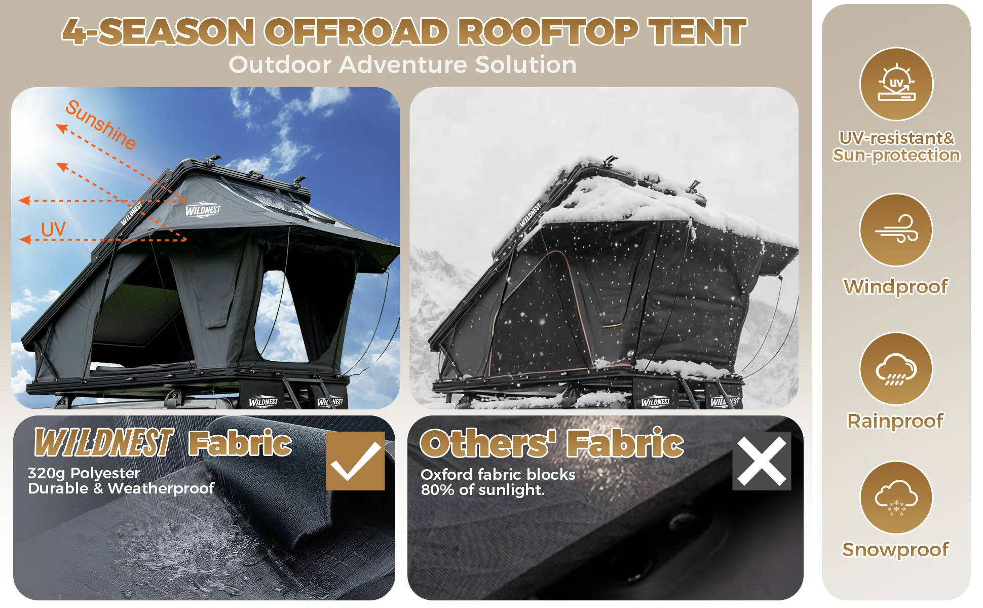 Aluminum Hard-Shell Rooftop Tent